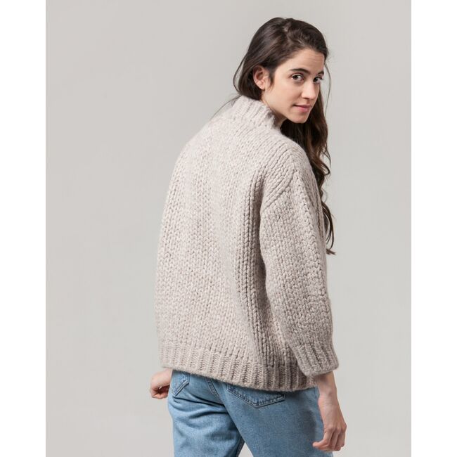 Women's Trudi Cardigan, Écru Chiaro - Cardigans - 4