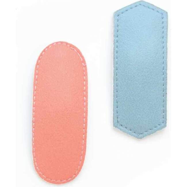 Geometric Hair Clips, Blue/Peach - Hair Accessories - 1