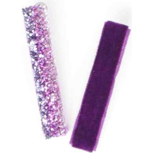 Velvet Glitter Duo, Purple - Hair Accessories - 1