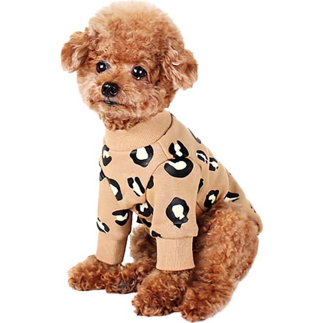 Leopard Dog Sweatshirt, Beige