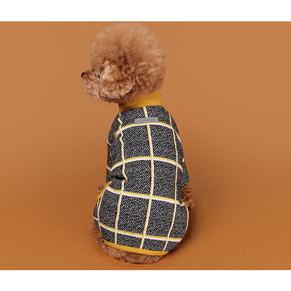Check Dog Onesie, Mustard