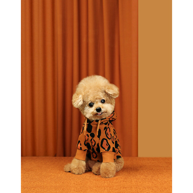 Animal Print Dog Hoodie, Brown - Dog Clothes - 3