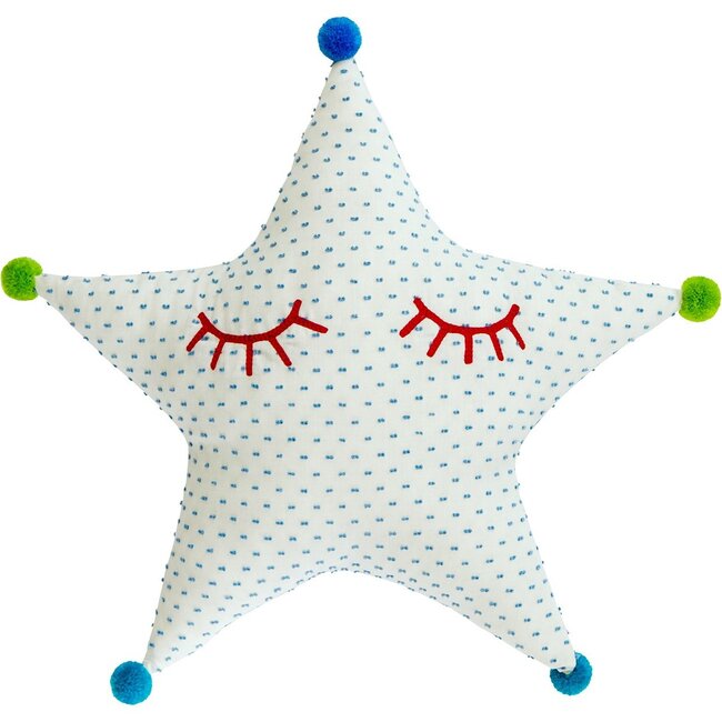 Star Wink Pillow, Blue - Pillows - 2