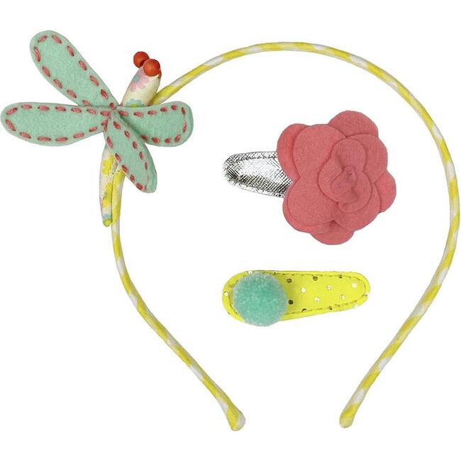 Dragonfly & Hb Hairclip Set Yellow, Multi - Hair Accessories - 1
