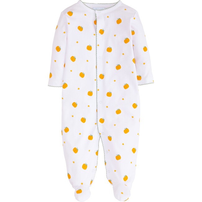 Pumpkin Printed Footie, White