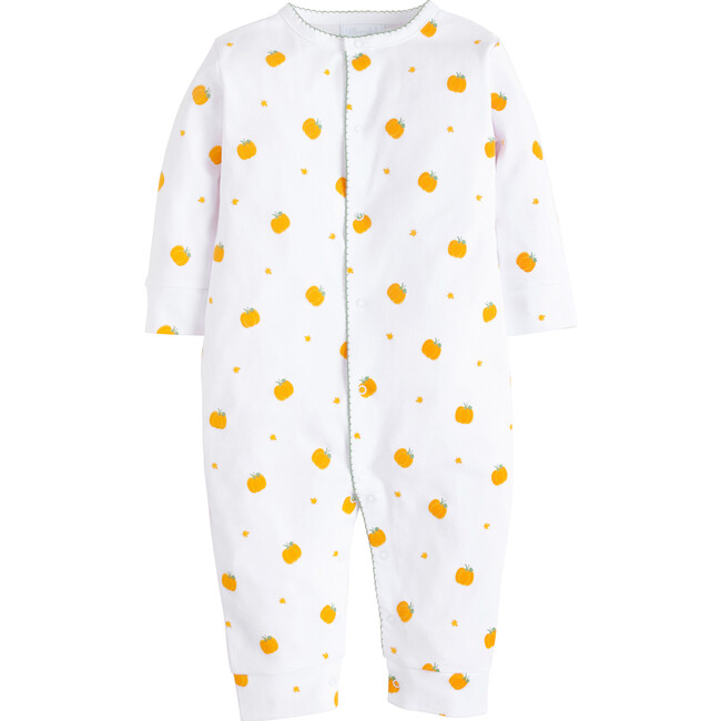 Pumpkin Printed Romper, White