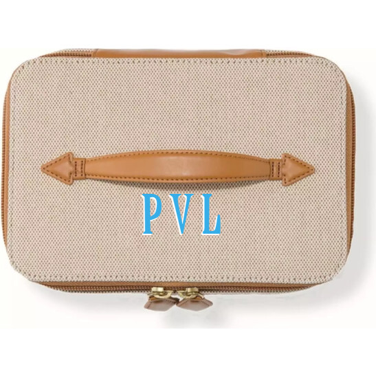 Monogrammable See-All Vanity Case, Scout Tan