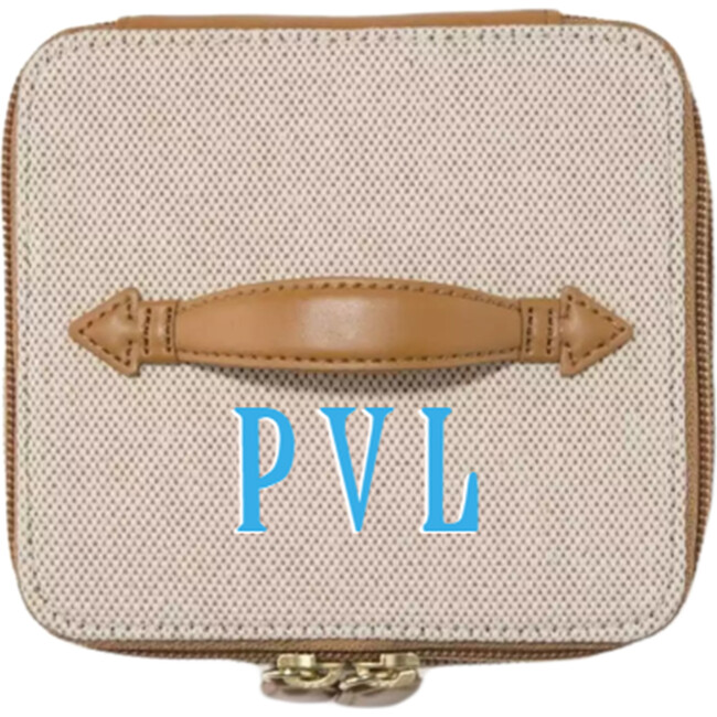 Monogrammable Mini See-All Vanity Case, Scout Tan