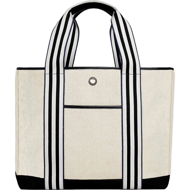 Monogrammable Cabana Tote, Domino - Bags - 1