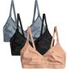 Women's Silky Nursing Bra 3 Pack, Black, Buff & Slate - Nursing Bra - 1 - thumbnail