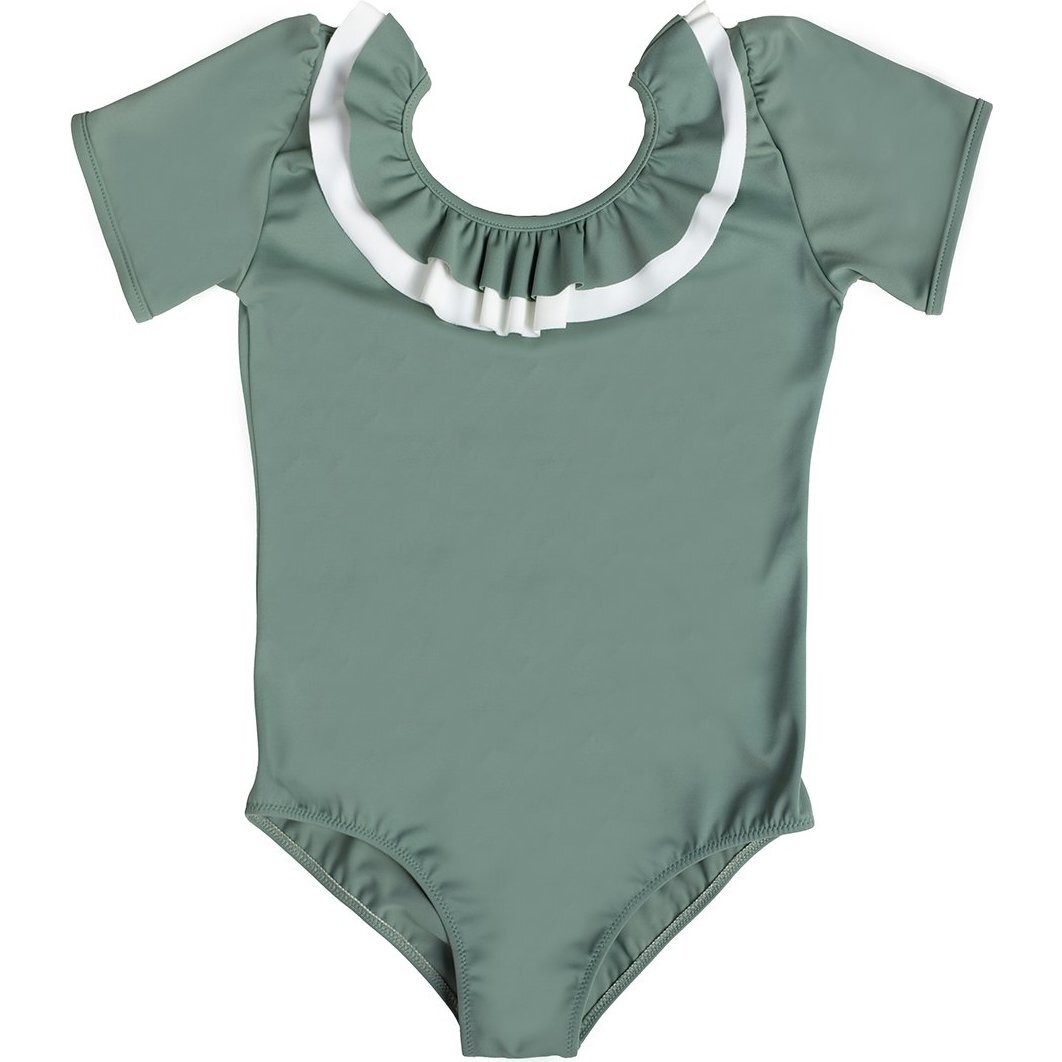 Carlotta Swimsuit, Sage Green/Ivory - One Pieces - 1