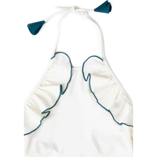 Linda One Piece, Ivory/Teal - One Pieces - 3
