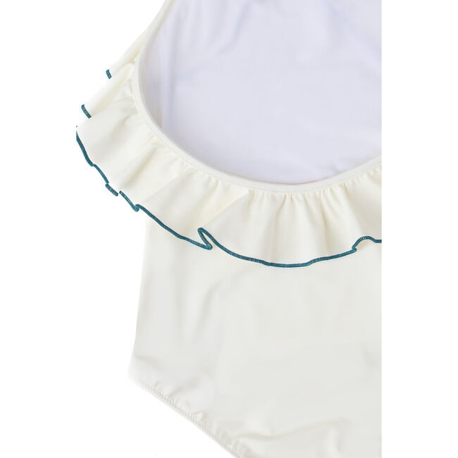 Linda One Piece, Ivory/Teal - One Pieces - 5
