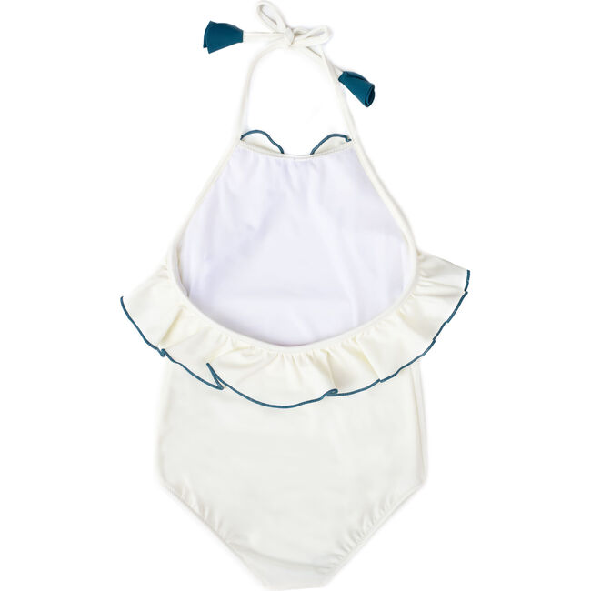 Linda One Piece, Ivory/Teal - One Pieces - 6