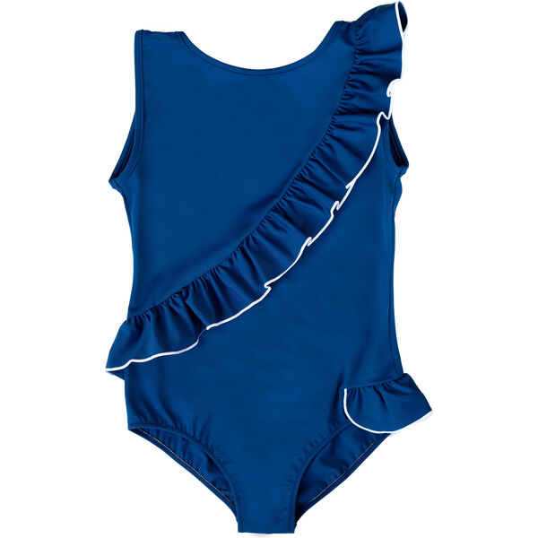 Beatrice One Piece Swimsuit, Night Blue/Ivory - Folpetto Swim | Maisonette