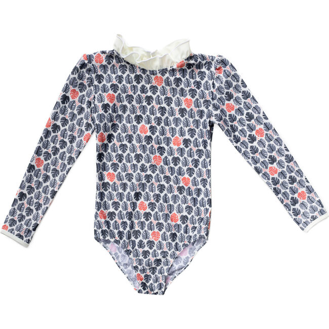 Sofia Surfsuit, Tropical Leaves/Pebble - One Pieces - 1