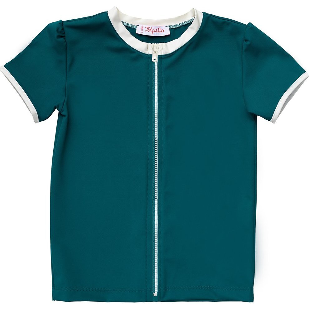 Rose Rashgaurd, Teal/Ivory - Rash Guards - 1