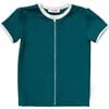 Rose Rashgaurd, Teal/Ivory - Rash Guards - 1 - thumbnail