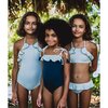 Leila Bikini, Ivory/Teal - Two Pieces - 2