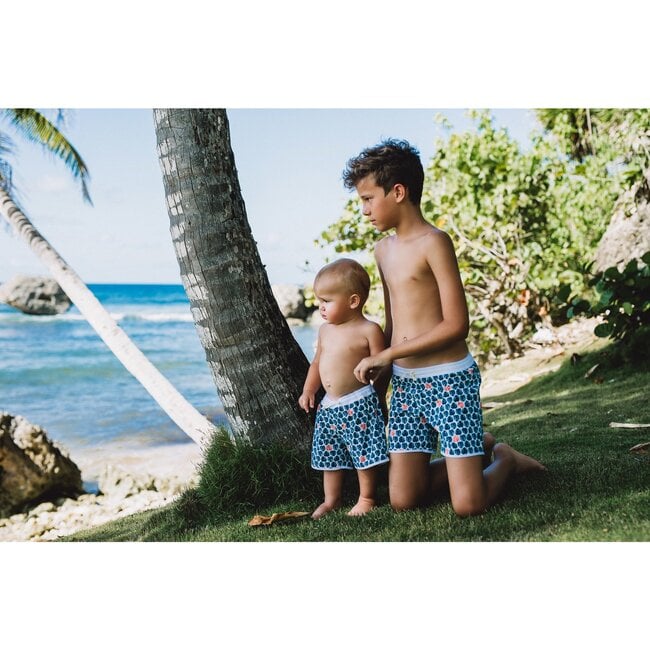 Tommaso Shorts, Tropical Leaves Teal - Swim Trunks - 2