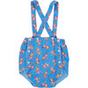 Needle Fish Romper, Bright Floral Blue - Rompers - 1 - thumbnail