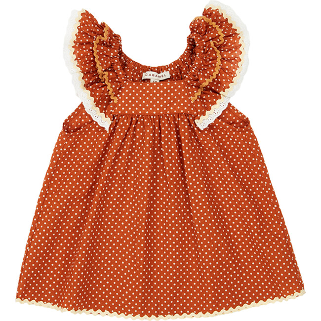 Mulloway Baby Dress, Rust Dot - Caramel Dresses | Maisonette