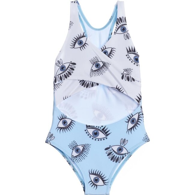 The X Cutout One Piece, Light Blue - One Pieces - 1