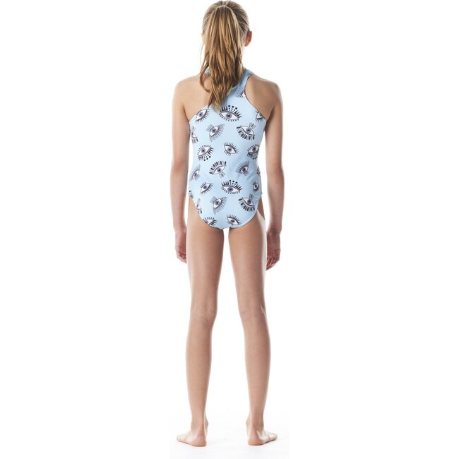 The X Cutout One Piece, Light Blue - One Pieces - 3
