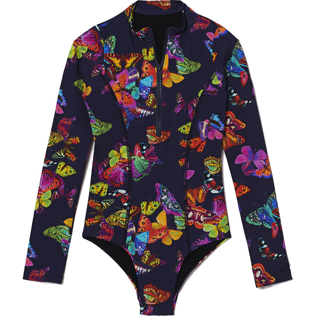 *Exclusive* Scuba Do One Piece Rash Guard, Navy Butterfly Daydream - One Pieces - 1