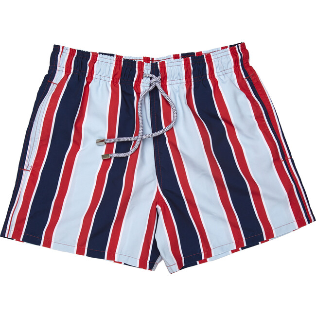 Men's Haya Red Swim Trunks, Mid - Swim Trunks - 1