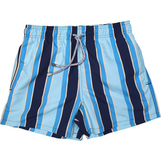 Men's Haya Blue Swim Trunks, Mid - Le Club Original Sun Shop | Maisonette