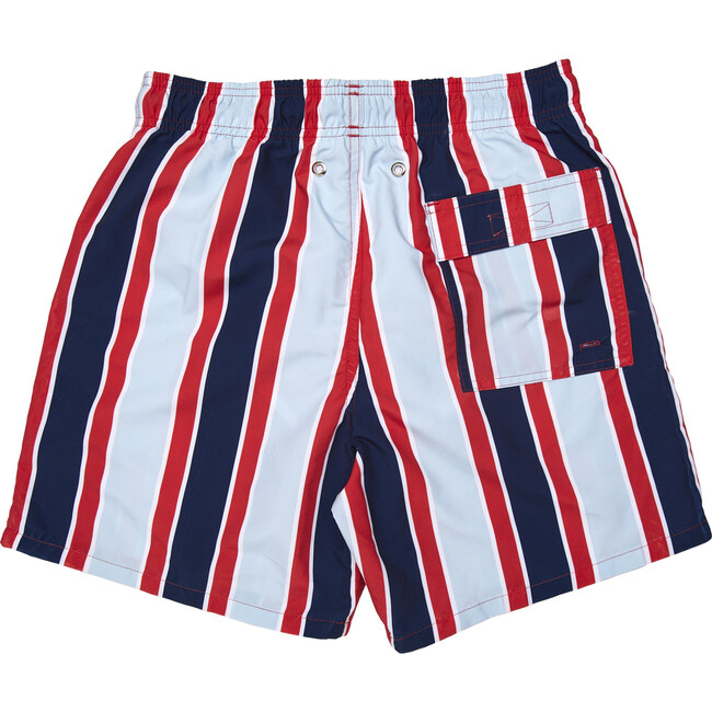 Men's Haya Red Swim Trunks, Long - Swim Trunks - 2