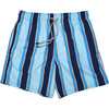 Men's Haya Blue Swim Trunks, Long - Swim Trunks - 1 - thumbnail