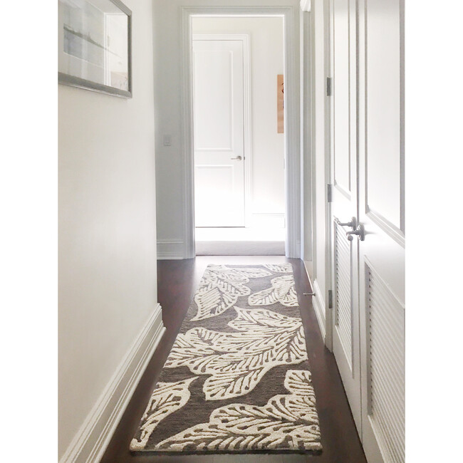 Leaf Wool Rug, Taupe - Rugs - 3