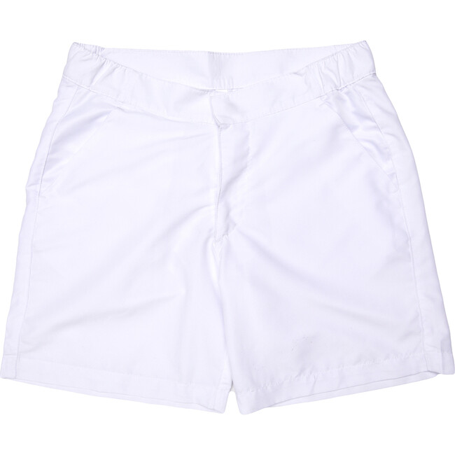 Men's White Band Swim Trunks, Long