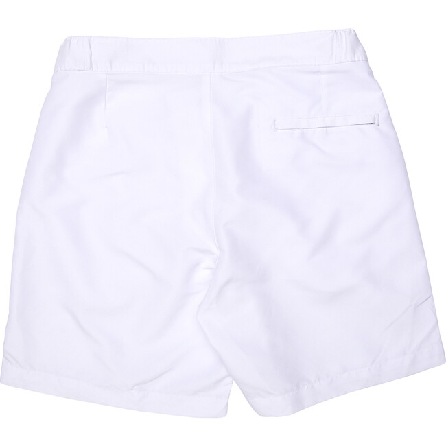 Men's White Band Swim Trunks, Long
