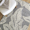Leaf Wool Rug, Grey - Rugs - 3