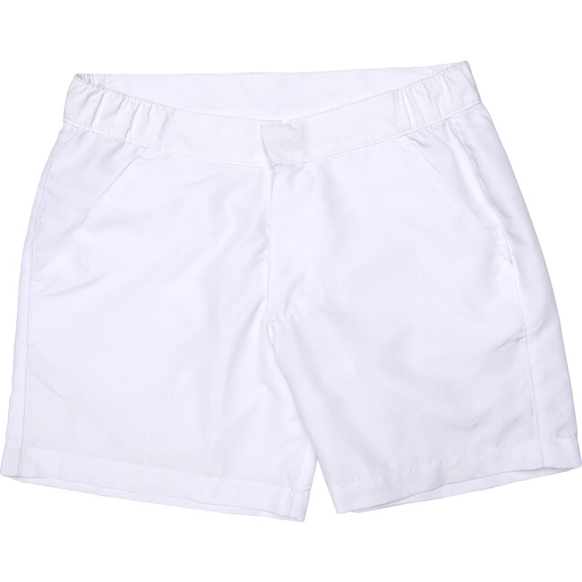 Men's White Band Swim Trunks, Mid