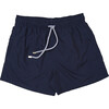 Men's Solid Navy Blue Swim Trunks, Long - Swim Trunks - 1 - thumbnail