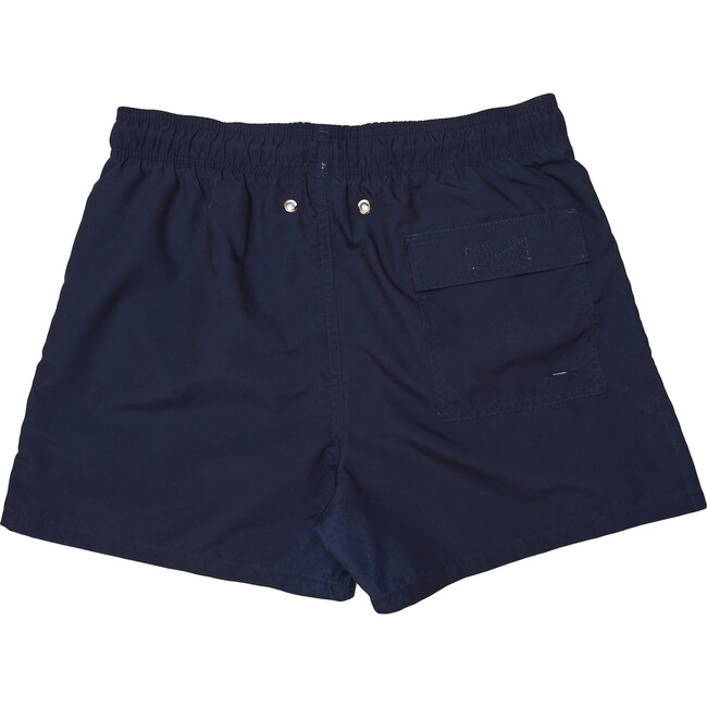 Men's Solid Navy Blue Swim Trunks, Long - Swim Trunks - 2