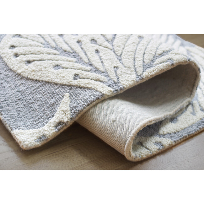 Leaf Wool Rug, Grey - Rugs - 6