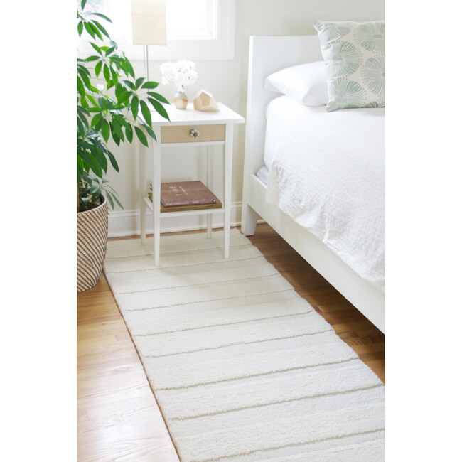 Pure Stripe Wool Rug, Ivory - Rugs - 3