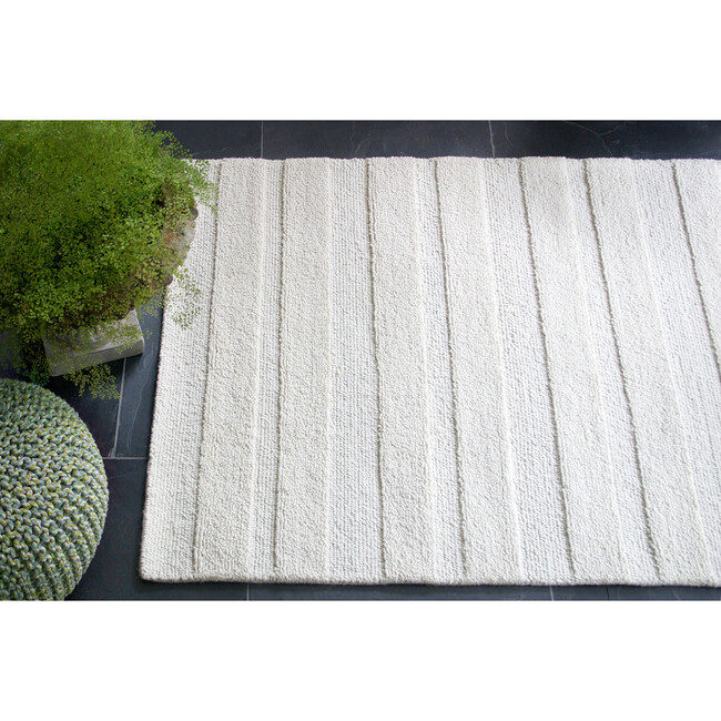 Pure Stripe Wool Rug, Ivory - Rugs - 4