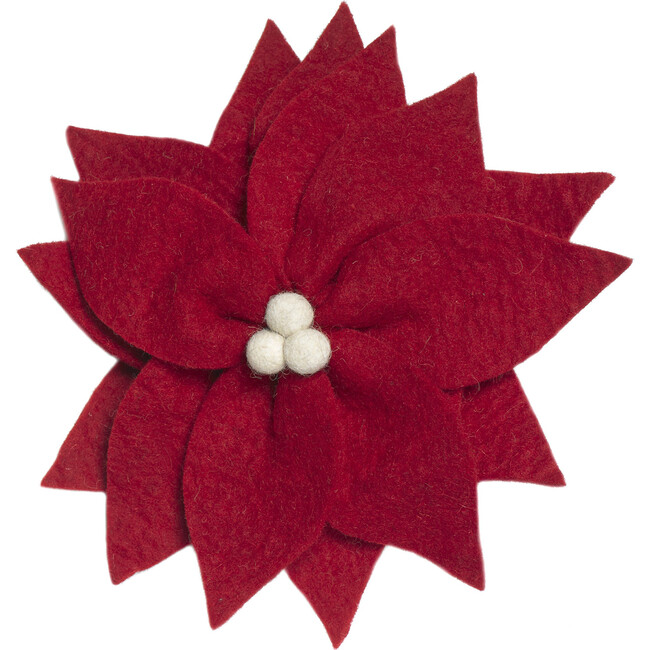 Wool Holiday Tree Topper, Poinsettia