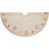 Tree Skirt, Pastel Snowflakes on Natural Linen - Tree Skirts - 1 - thumbnail