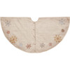 Tree Skirt, Pastel Snowflakes on Natural Linen - Tree Skirts - 2