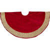 Velvet Beaded Boarder Tree Skirt, Gold/Red - Tree Skirts - 1 - thumbnail