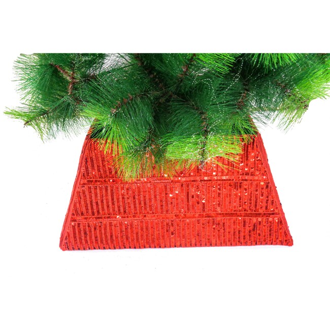 Christmas Tree Collar, Red Sequins - Tree Skirts - 2