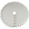 Christmas Tree Skirt, Cream Pom Poms on Cream - Tree Skirts - 1 - thumbnail