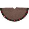 Christmas Tree Skirt, Poinsettia Border on Grey - Tree Skirts - 1 - thumbnail